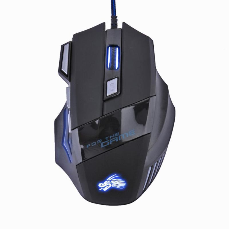 Wired Gaming Mouse 5500DPI 7-Color LED Backlight Optical Mouse Gamer USB 7 Buttons PC Gamer Computer Laptop Desktop Mice - Gizesis