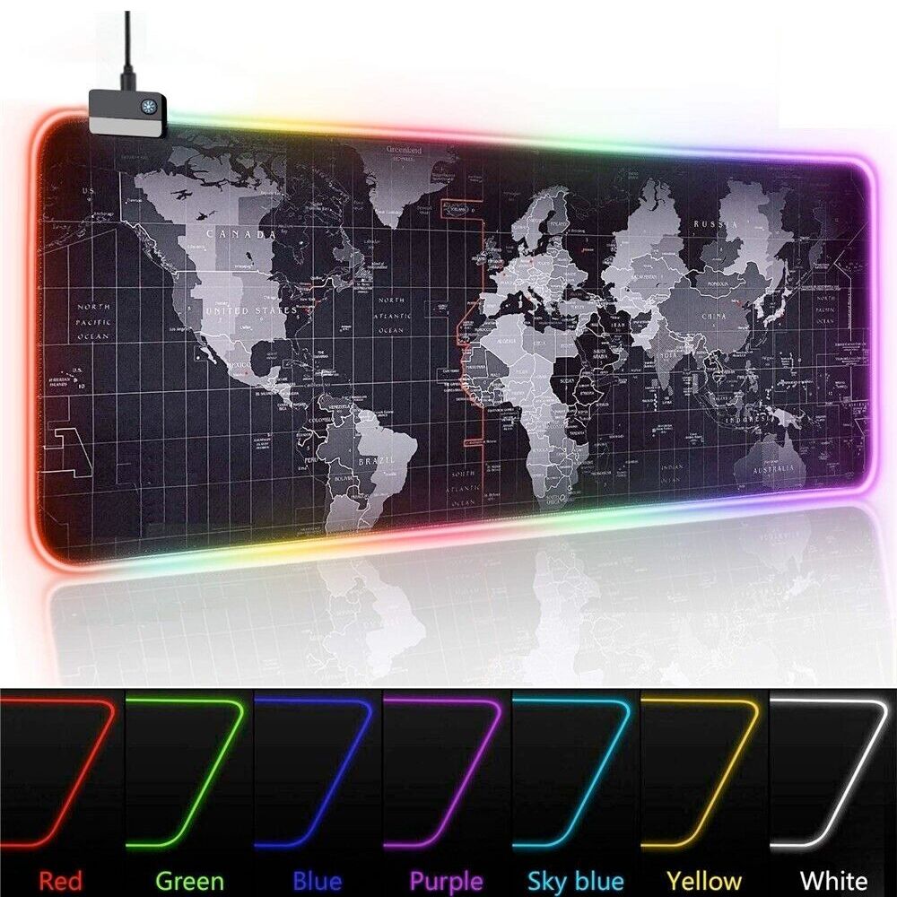 Dragon RGB Gaming Mouse Pad World Map - Gizesis