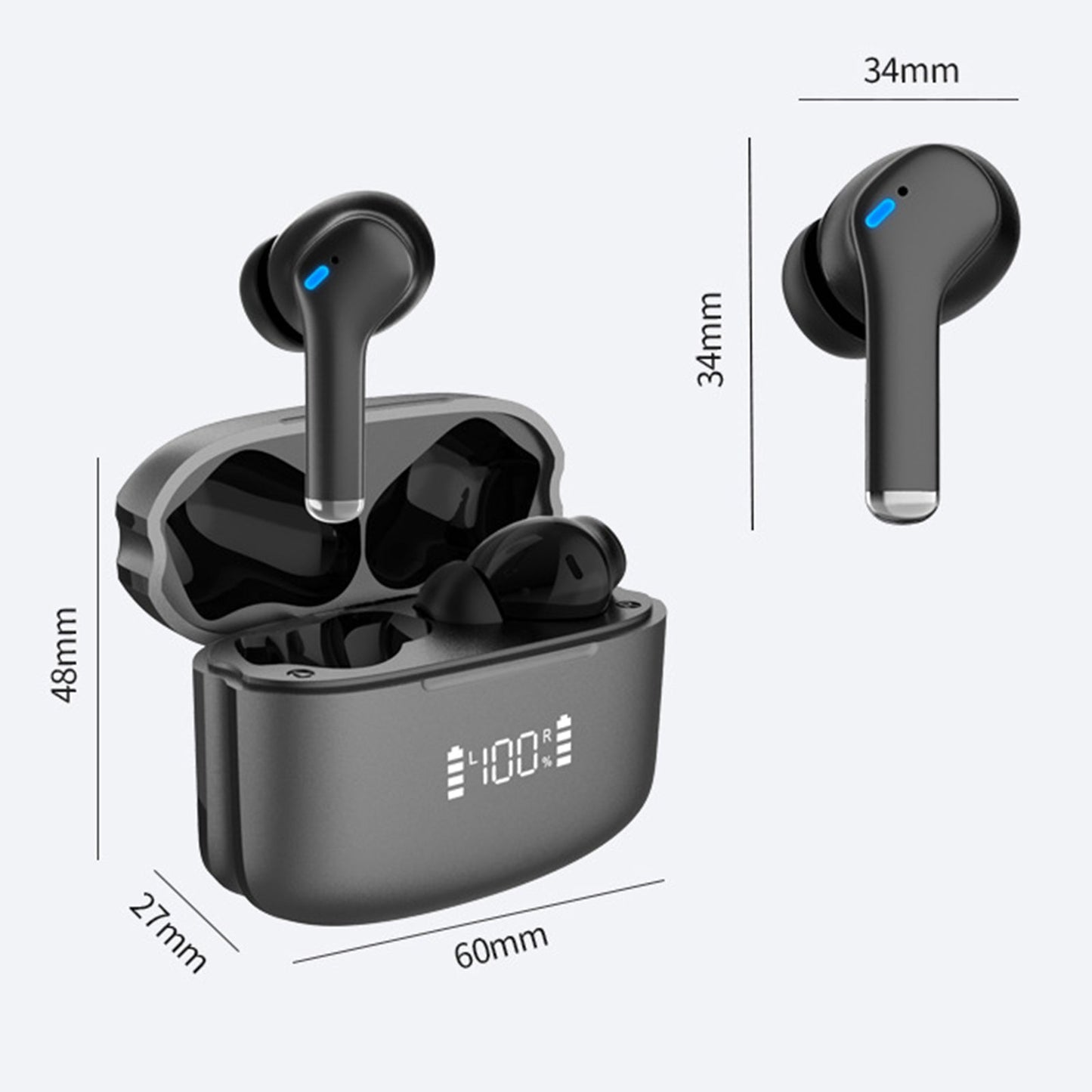 Dual Noise Cancelling True Wireless Earbuds Bluetooth Headphones - Gizesis