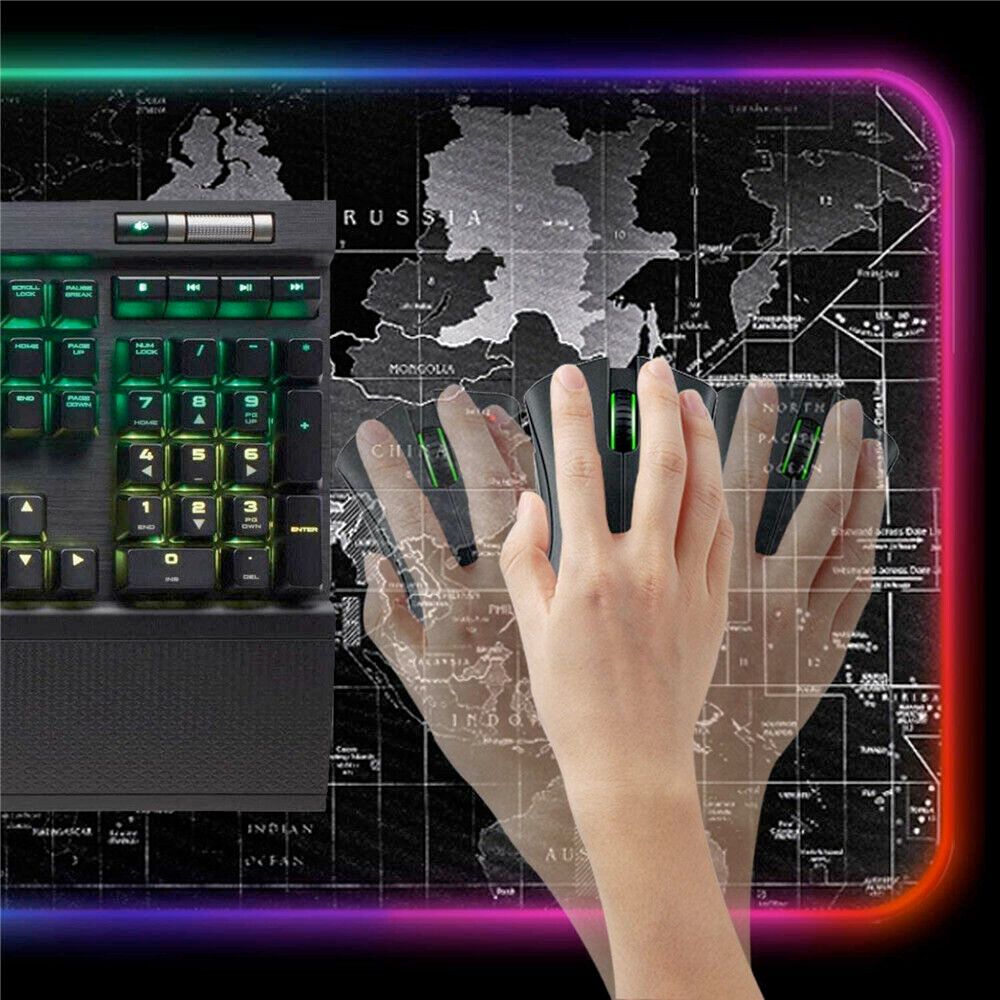 Dragon RGB Gaming Mouse Pad World Map - Gizesis