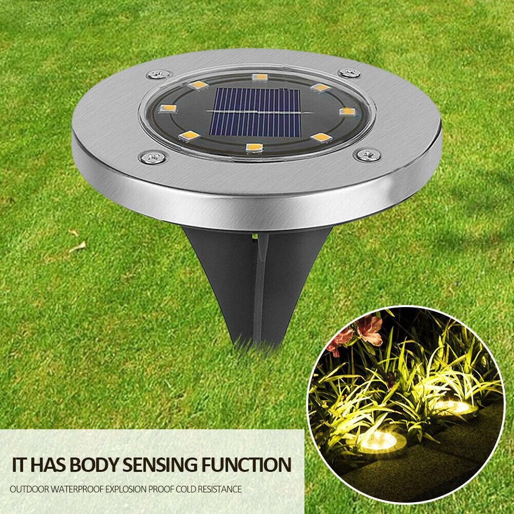 4/8 LEDs Solar Powered Buried Light Outdoor Pathway Garden Decking - Gizesis