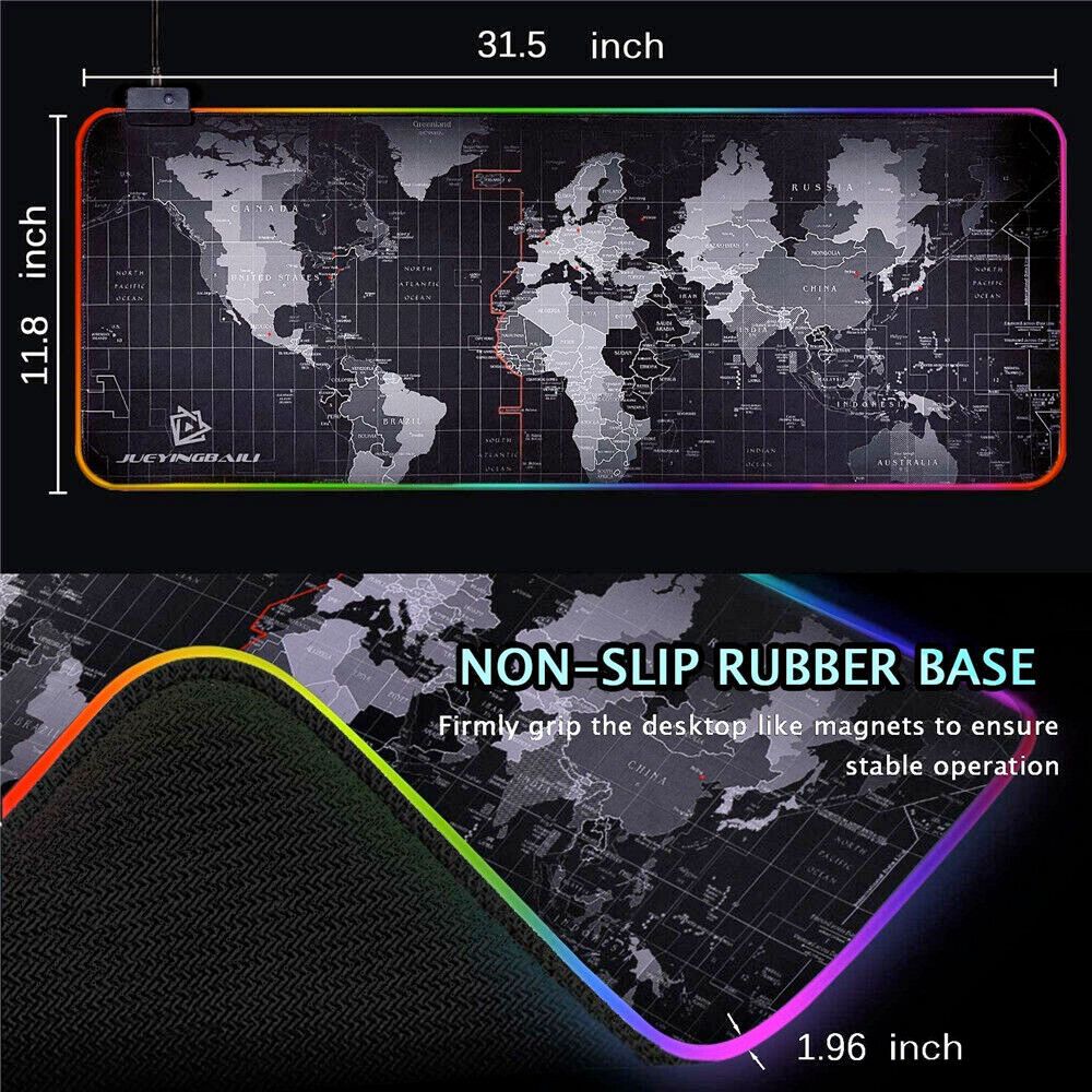 Dragon RGB Gaming Mouse Pad World Map - Gizesis