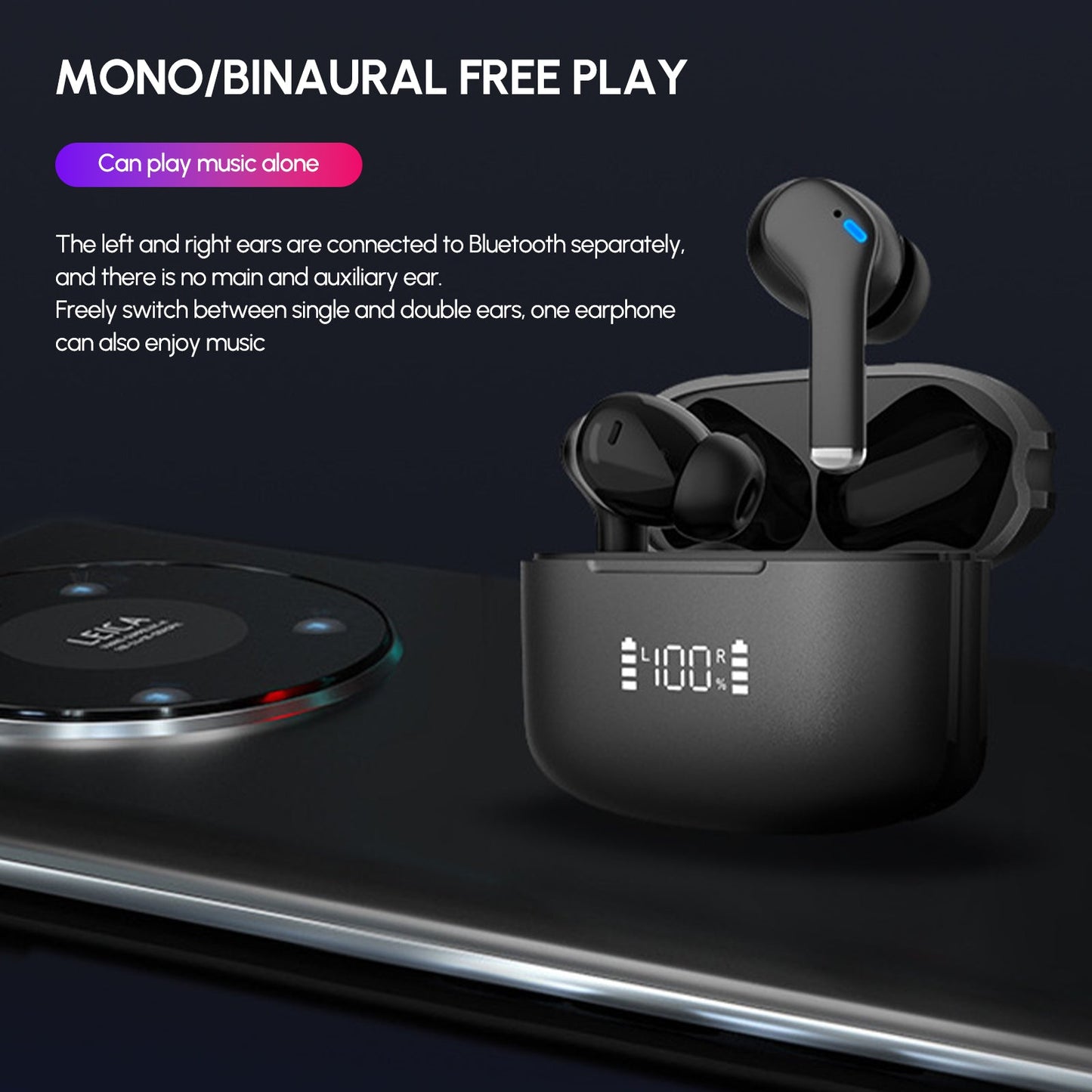 Dual Noise Cancelling True Wireless Earbuds Bluetooth Headphones - Gizesis