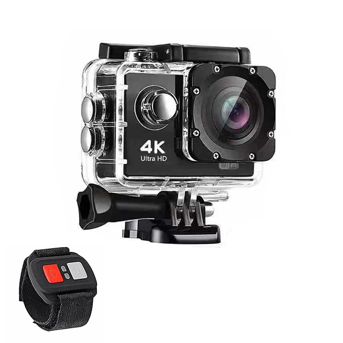 4K Waterproof All Digital UHD WiFi Camera + RF Remote And Accessories - Gizesis