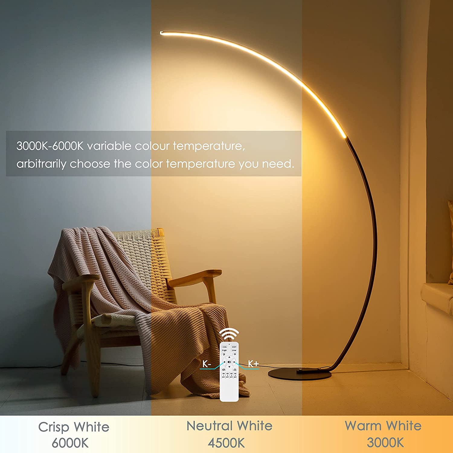 RGBW Modern Curve Floor Lamp | New Version - Gizesis