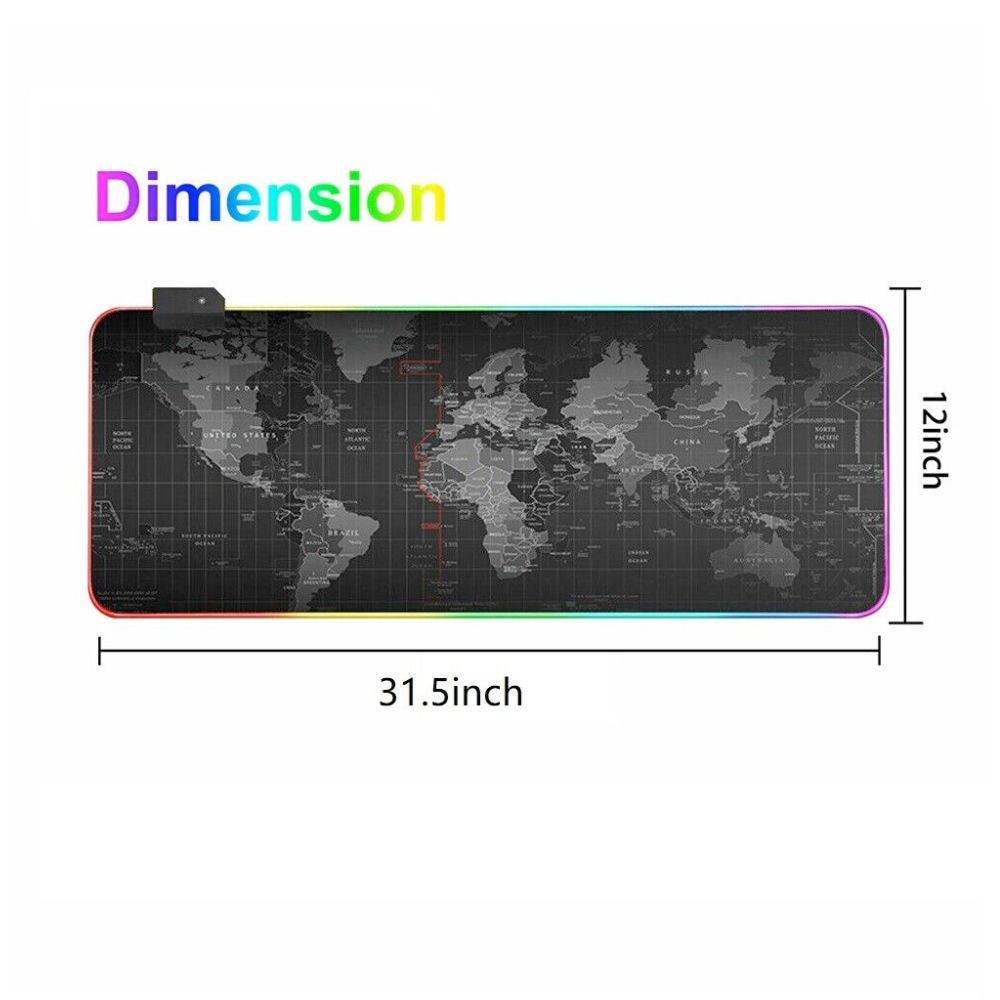 Dragon RGB Gaming Mouse Pad World Map - Gizesis