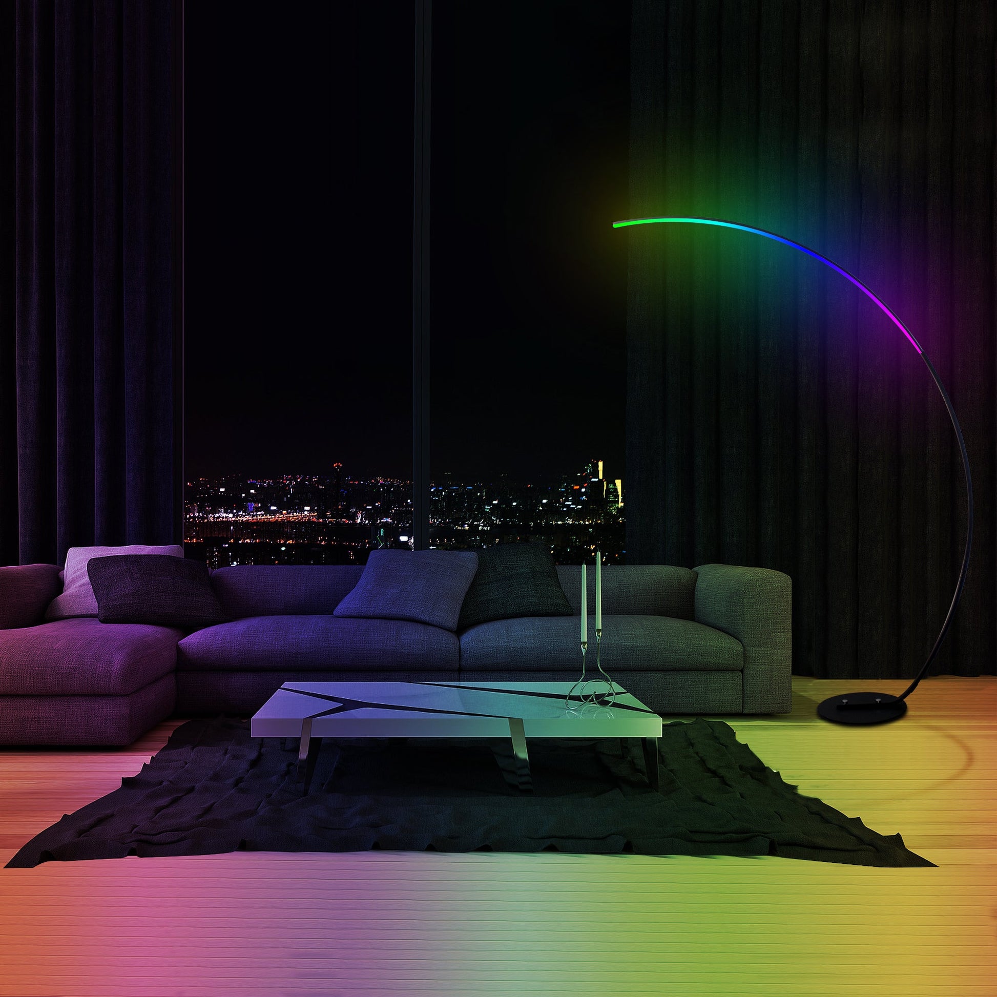 RGBW Modern Curve Floor Lamp | New Version - Gizesis