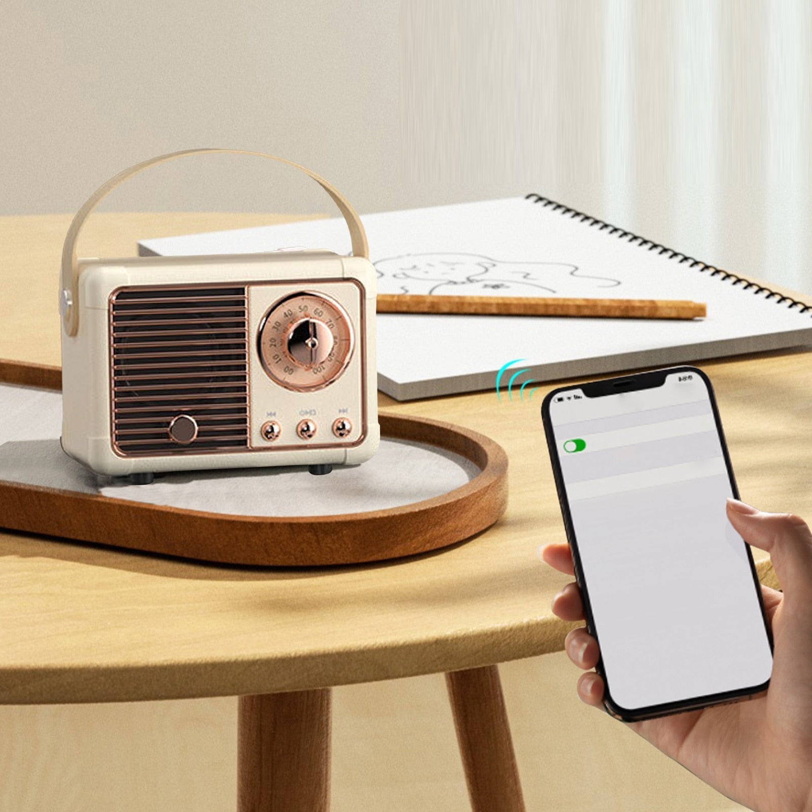 Bluetooth Compact Retro Speakers with Radio - Gizesis