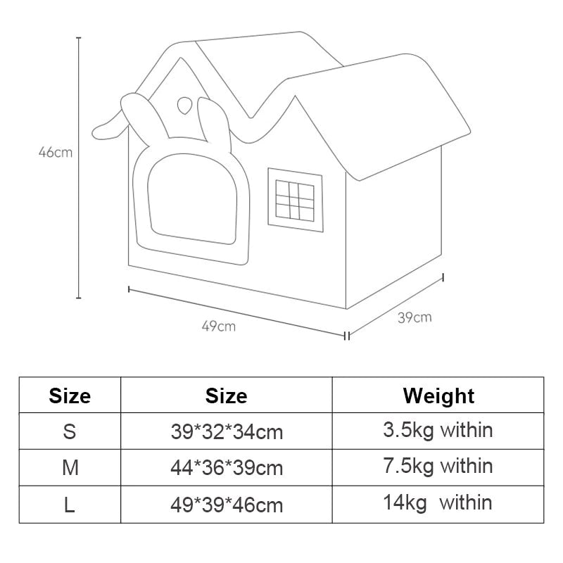 Removable Roof Plush Pet House - Gizesis