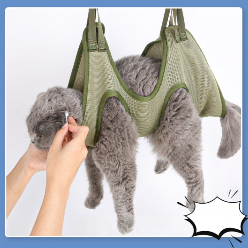 Cat Grooming Restraint Bag with Hammock - Gizesis