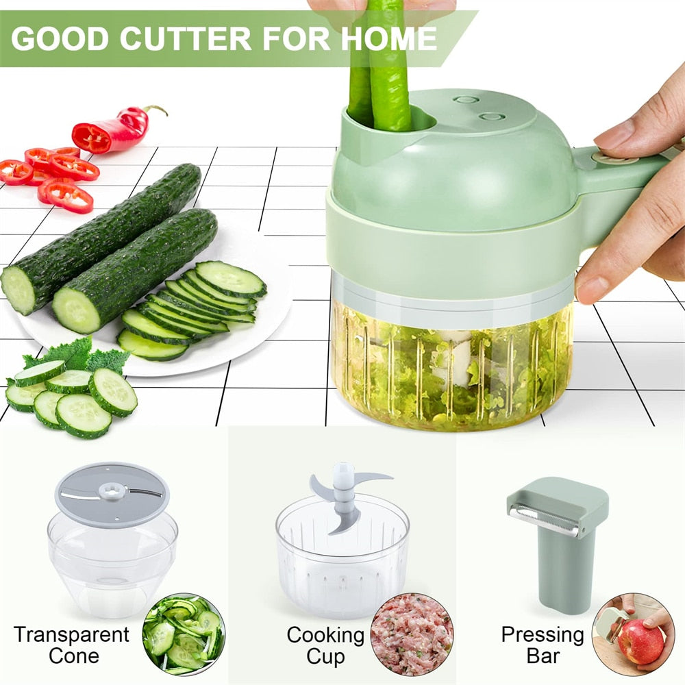 Portable Handheld 4 in 1 Electric Vegetable Slicer - Gizesis