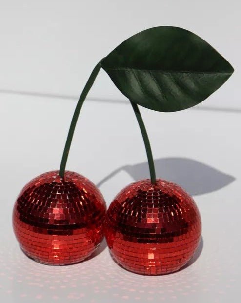 Cherry Disco Ball, Whimsical Dopamine Decor, Quirky Decorative Object - Gizesis