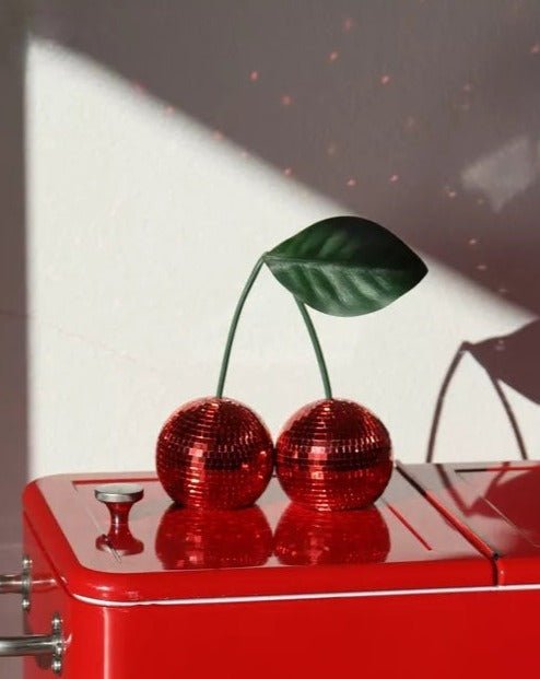 Cherry Disco Ball, Whimsical Dopamine Decor, Quirky Decorative Object - Gizesis