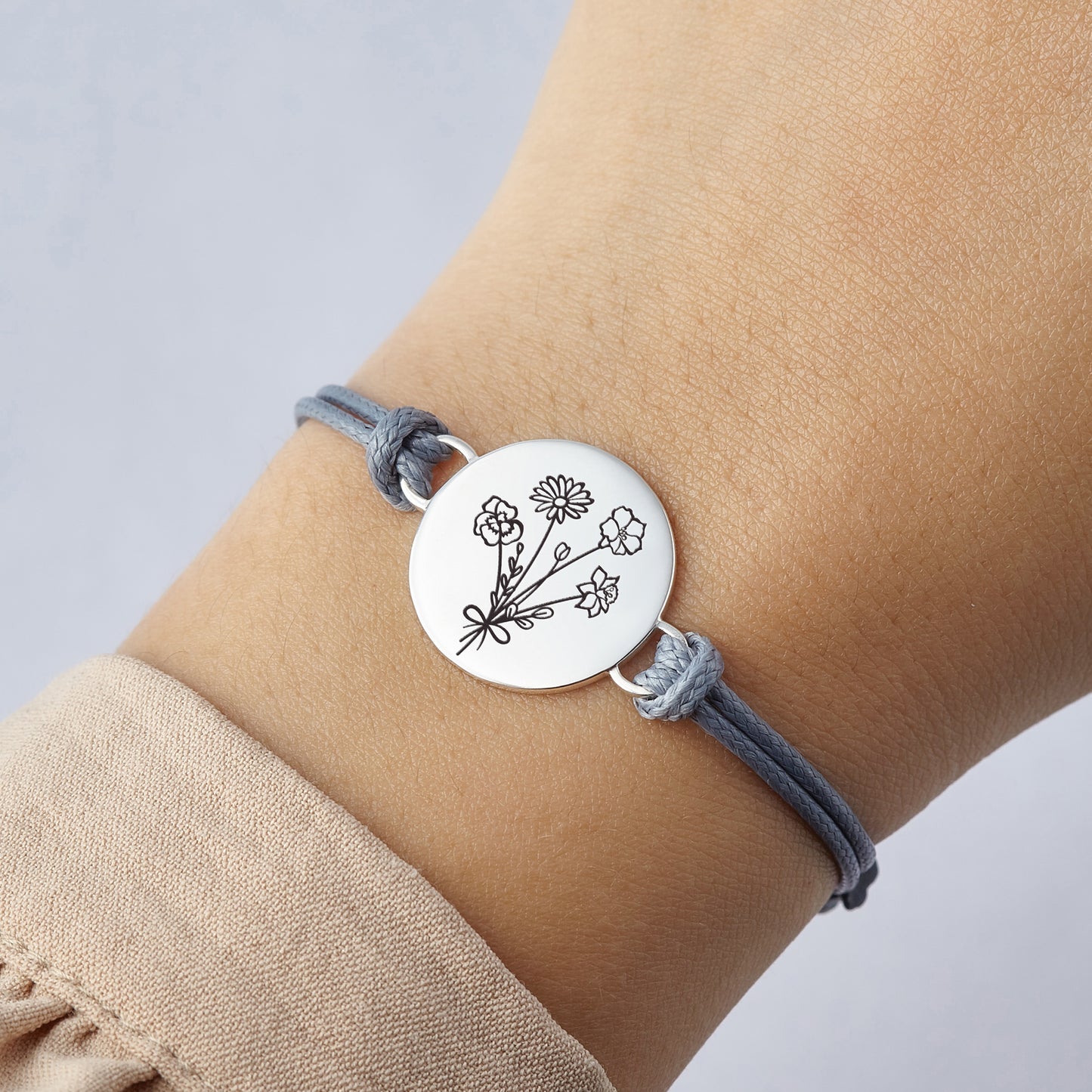 Combined Birth Month Flower Bracelet, Birthflower Gift,Mother Bracelet - Gizesis