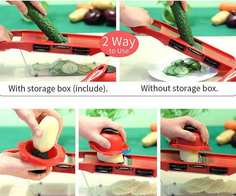 Stainless Steel 6 Blades Vegetable Slicer - Gizesis