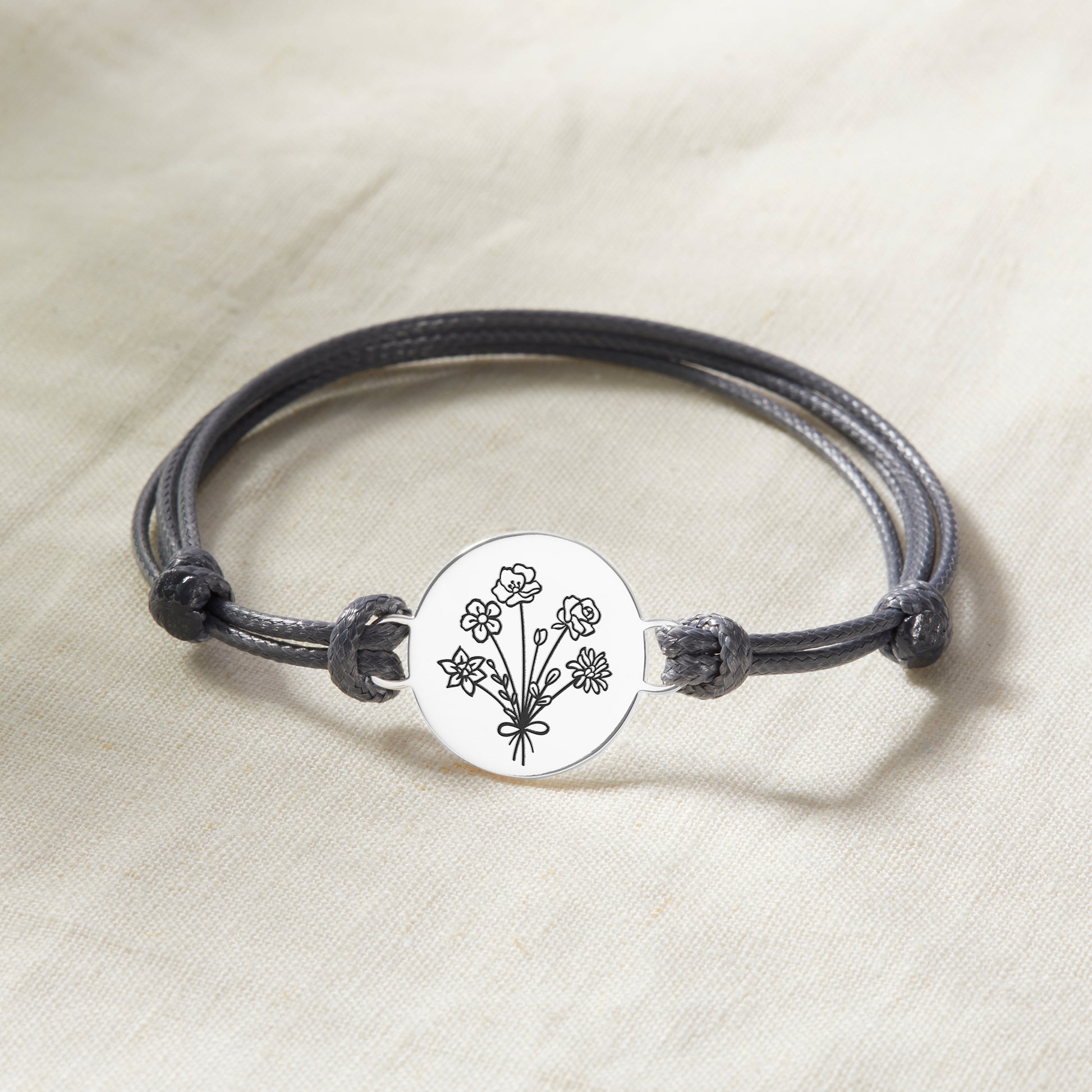 Combined Birth Month Flower Bracelet, Birthflower Gift,Mother Bracelet - Gizesis