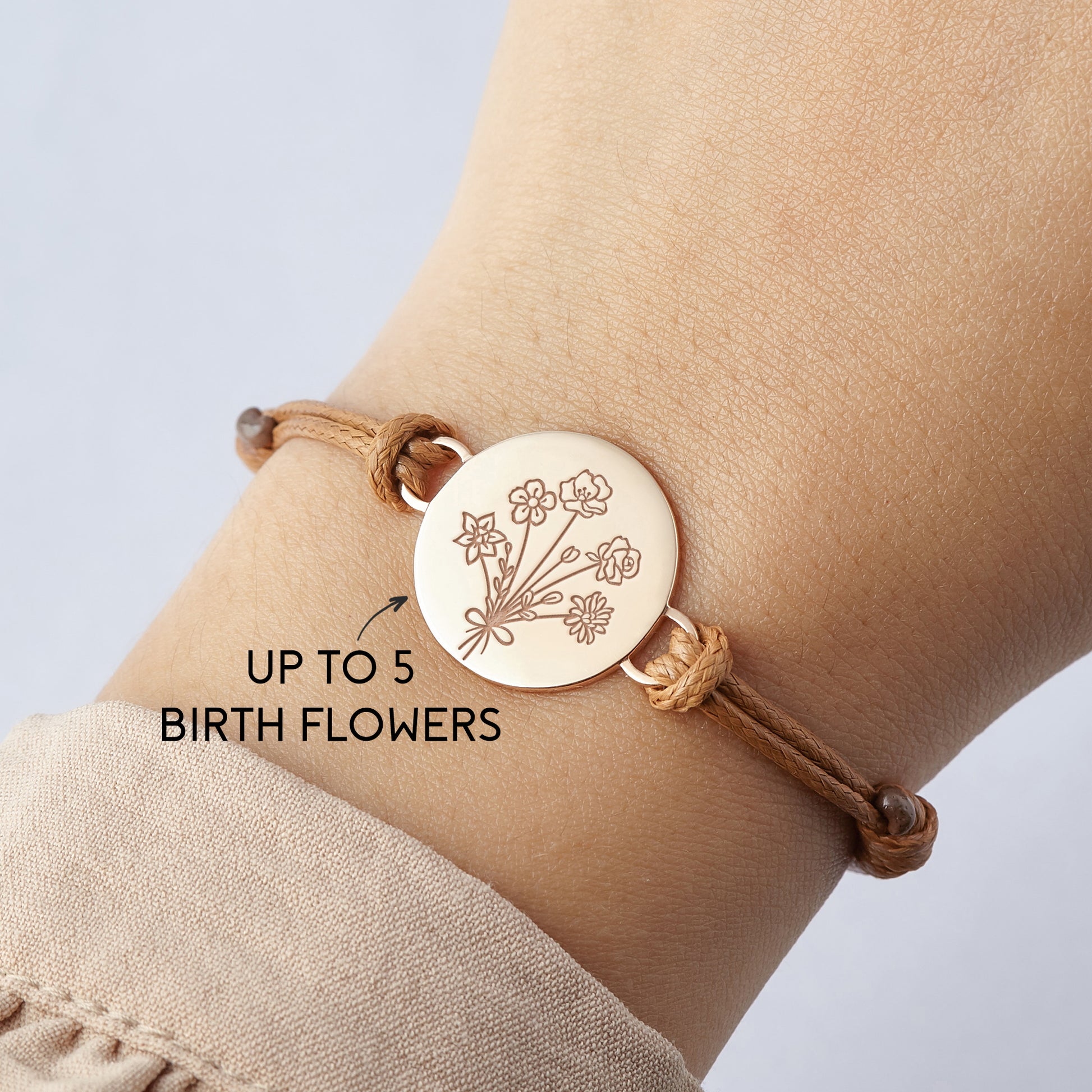 Combined Birth Month Flower Bracelet, Birthflower Gift,Mother Bracelet - Gizesis