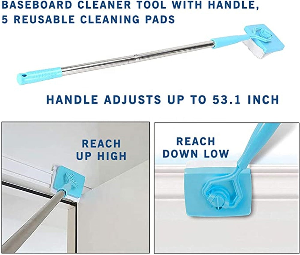 Baseboard Buddy Retractable Household Universal Cleaning Brush Mop - Gizesis